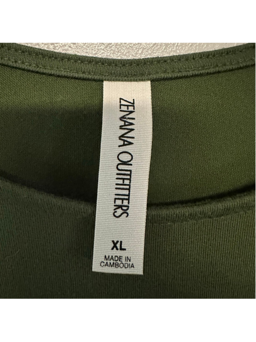 ZENANA OUTFITTERS Midi Dress women’s size XL Olive Green gathered waist - Picture 2 of 7